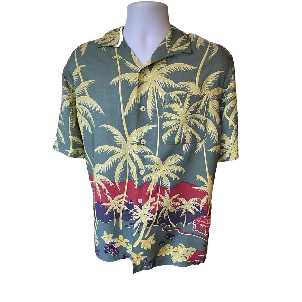 Polo Sport Shirt Ralph Lauren Size Medium Vintage 90's Hawaiian Palm Trees EUC